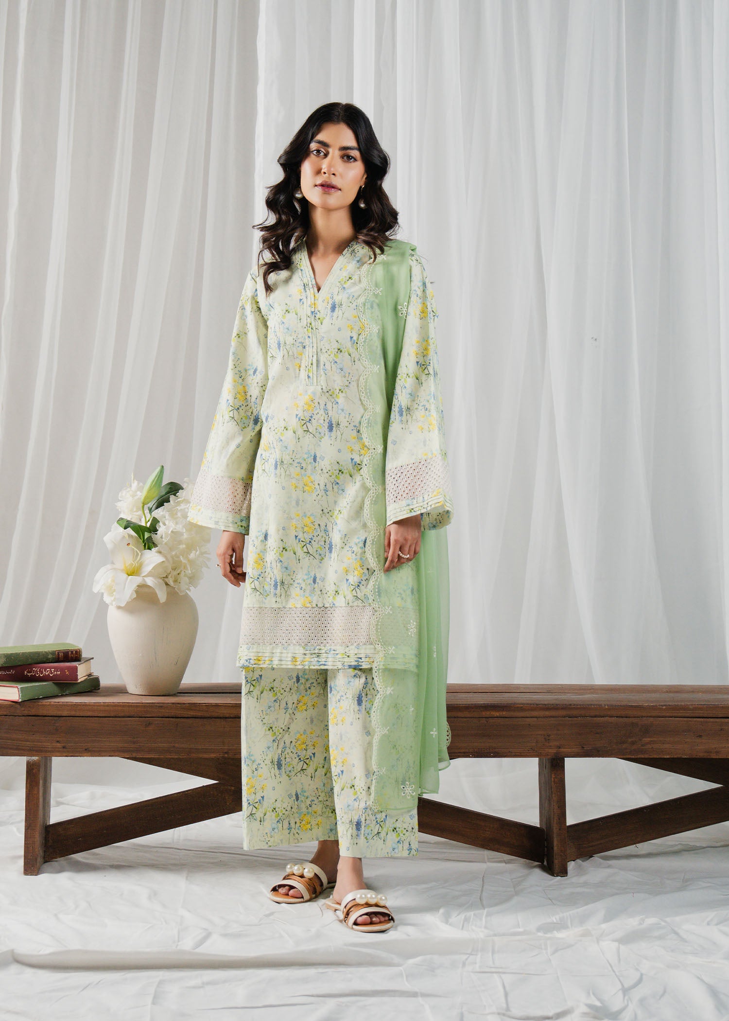 Green Willow Printed Suit