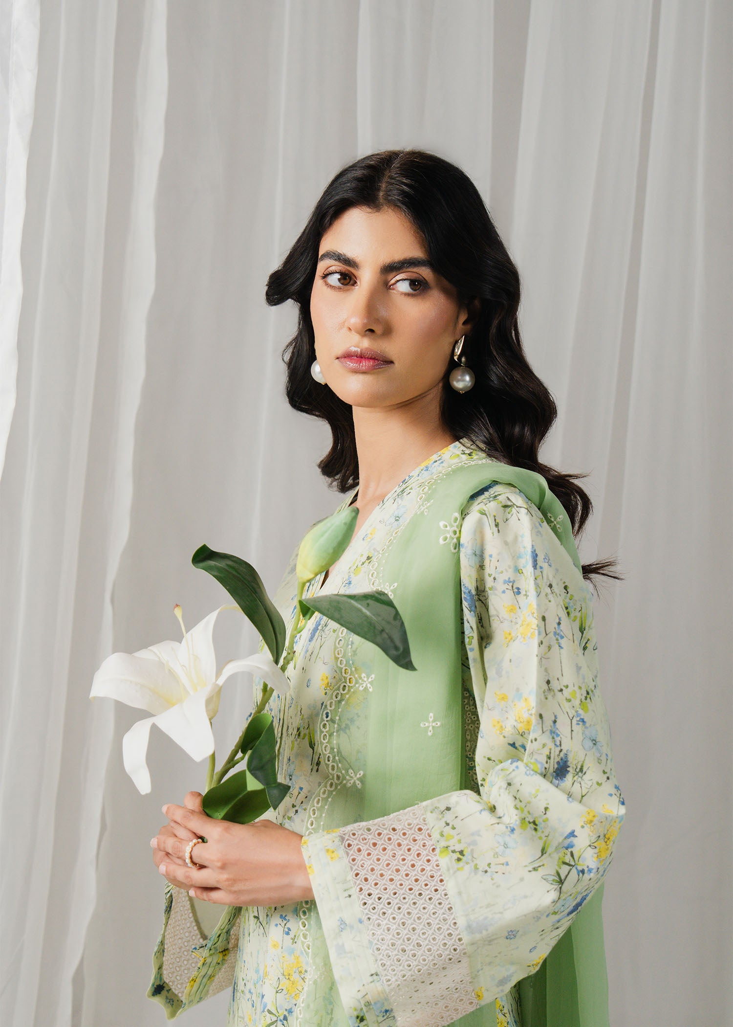 Green Willow Printed Suit
