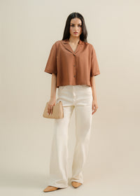 Brown Cropped Shirt