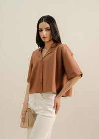 Brown Cropped Shirt