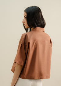 Brown Cropped Shirt