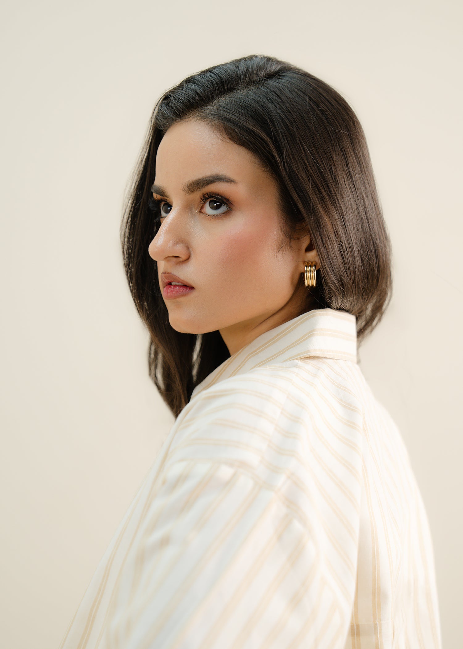 cropped button up