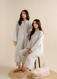 Aqua Blue Striped Suit