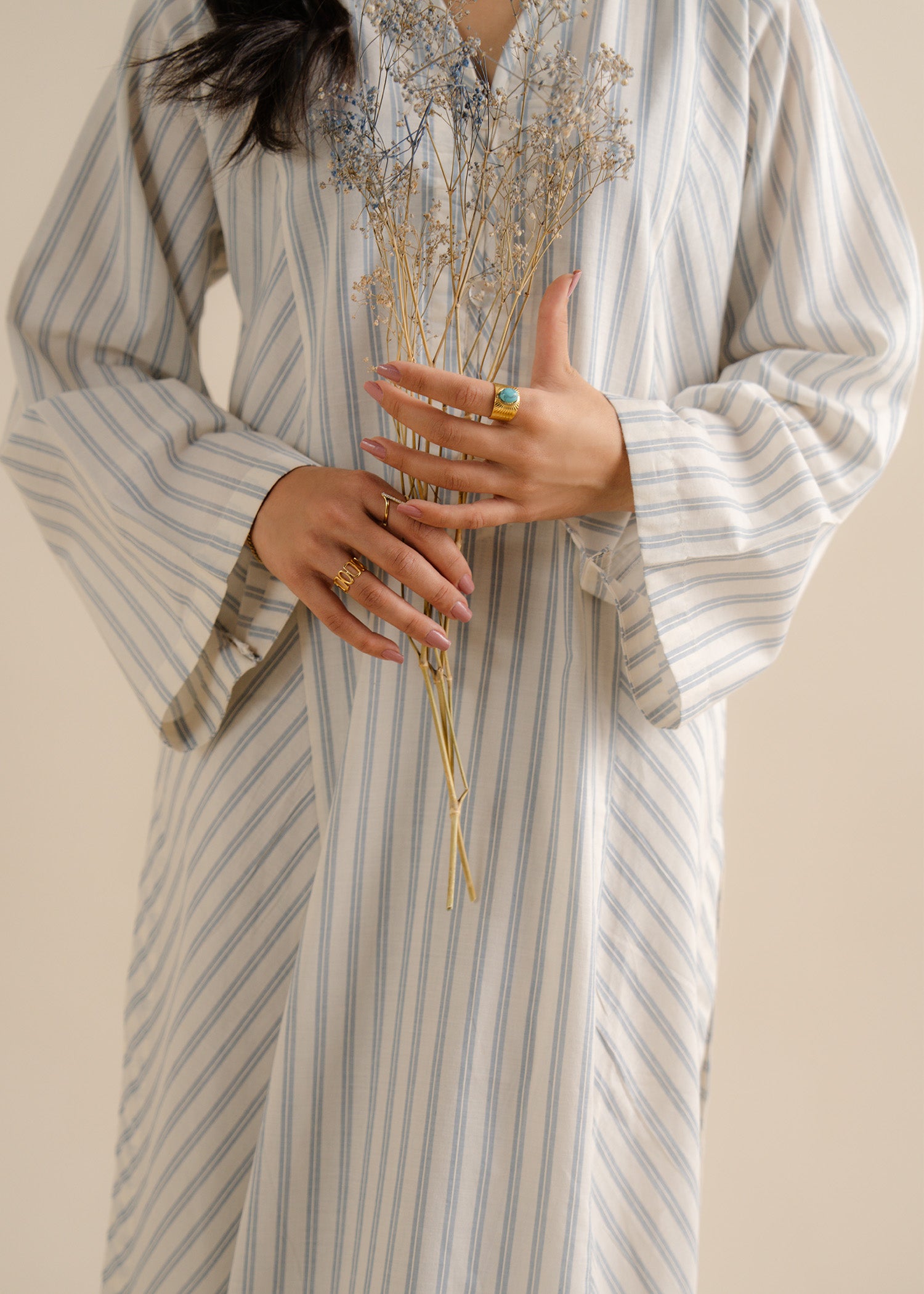 blue striped co ord
