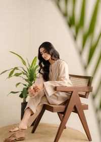 Khaki Embroidered Suit