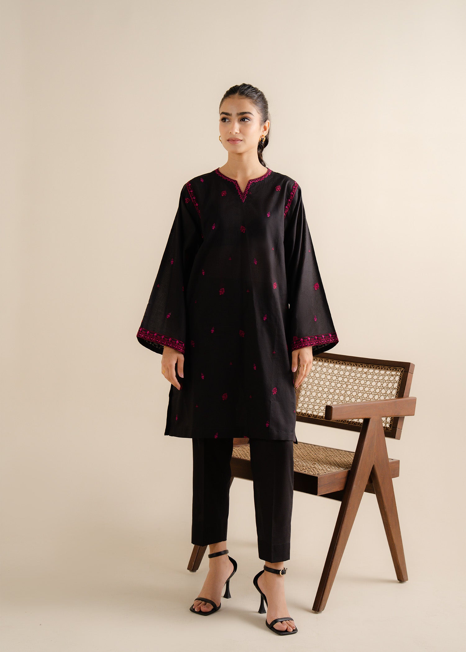 cropped button front shirt
