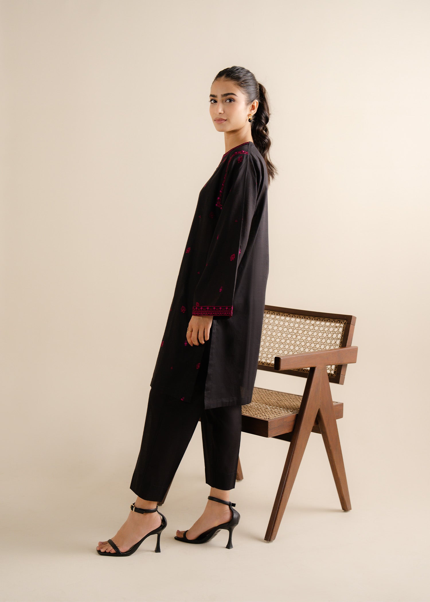 cropped button front shirt