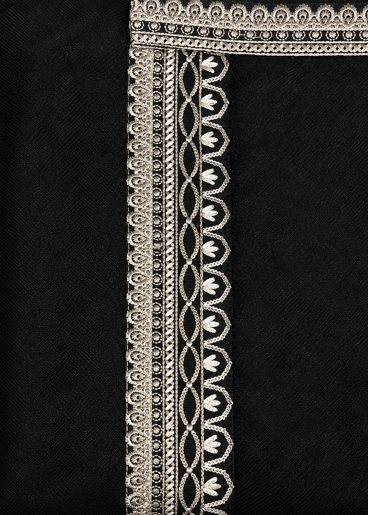Black Embroidered Pashmina Shawl