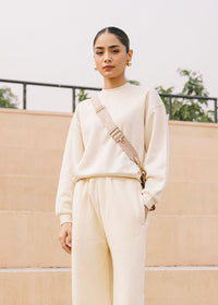 Beige Cropped Sweatshirt