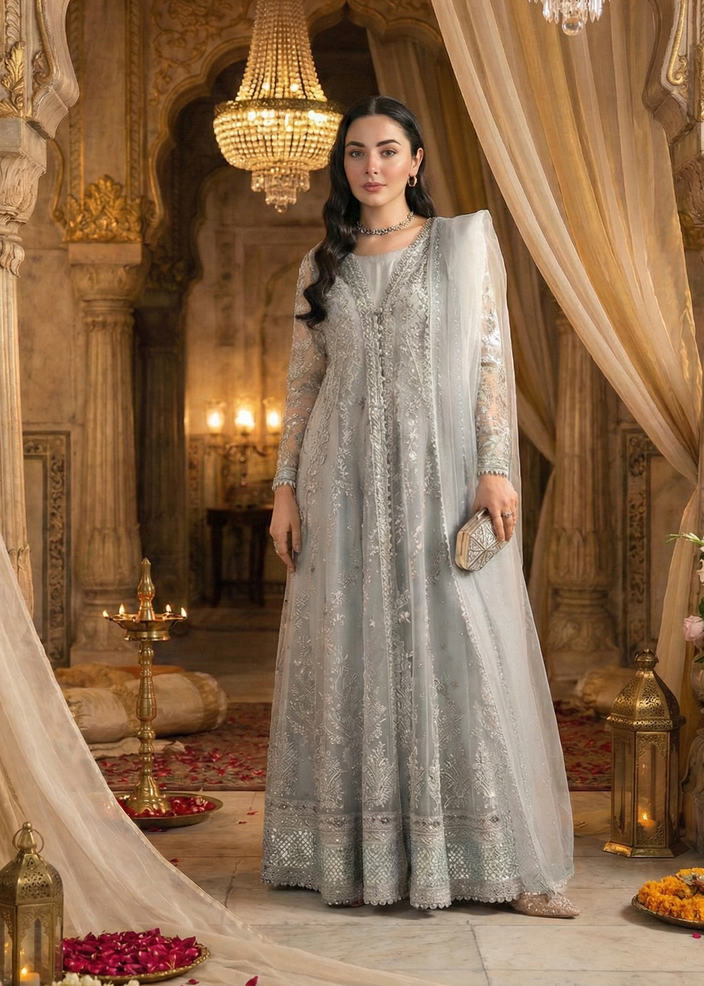 Powder Blue Net Festive Pret