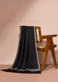 Black Embroidered Pashmina Shawl