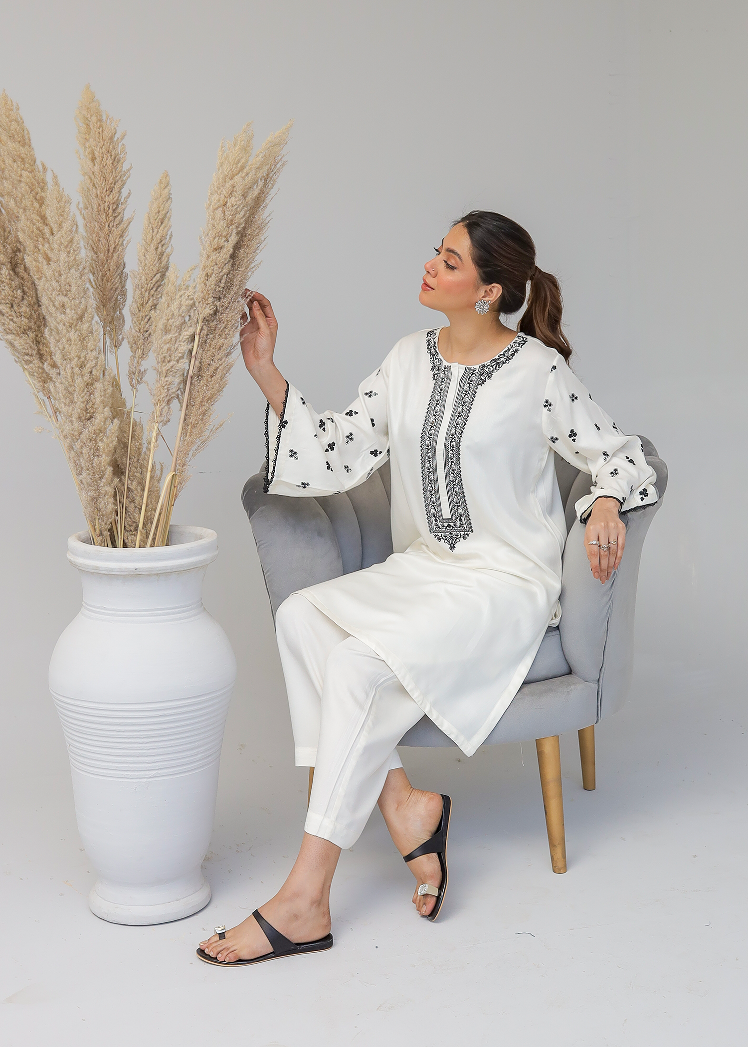 Ivory Embroidered Suit