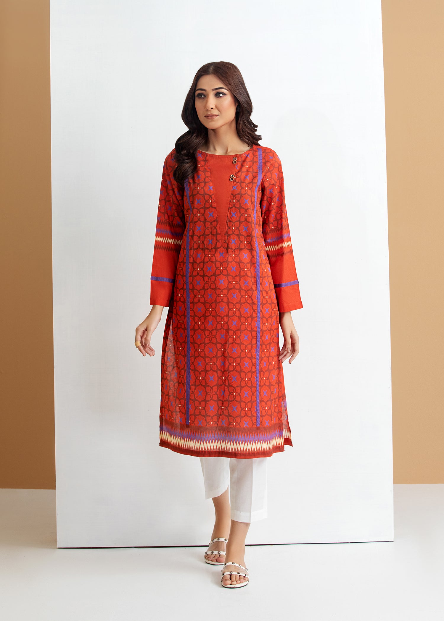 Light Red Printed Shirt