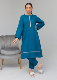 Blue Embroidered Suit