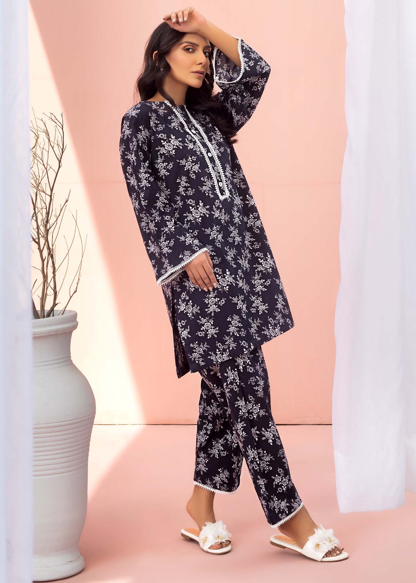 Black & White Printed Lawn Suit