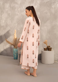 Biege Printed Lawn Suit
