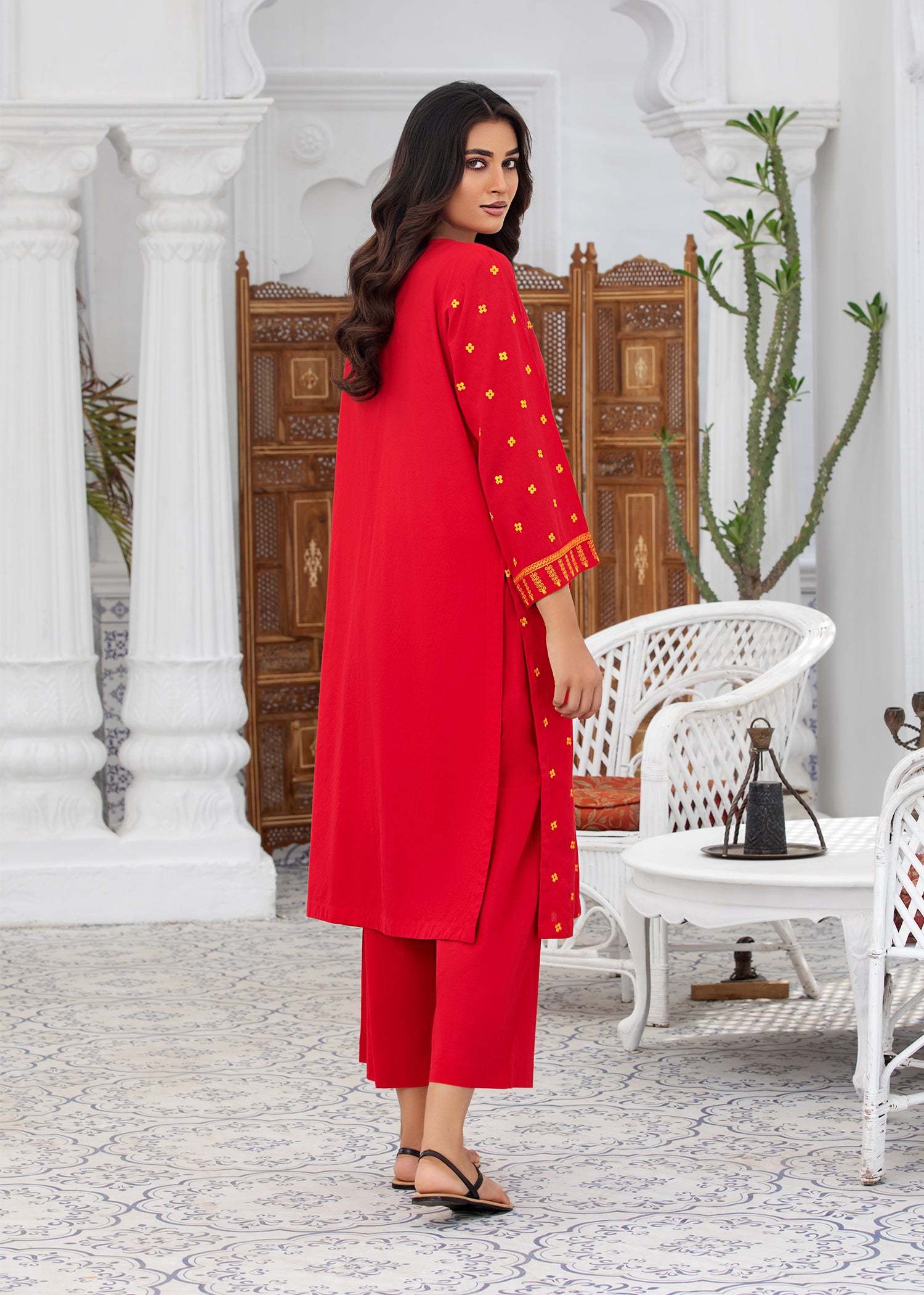 Red Embroidered Suit