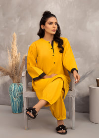 Lemon Zest Solid Lawn Suit
