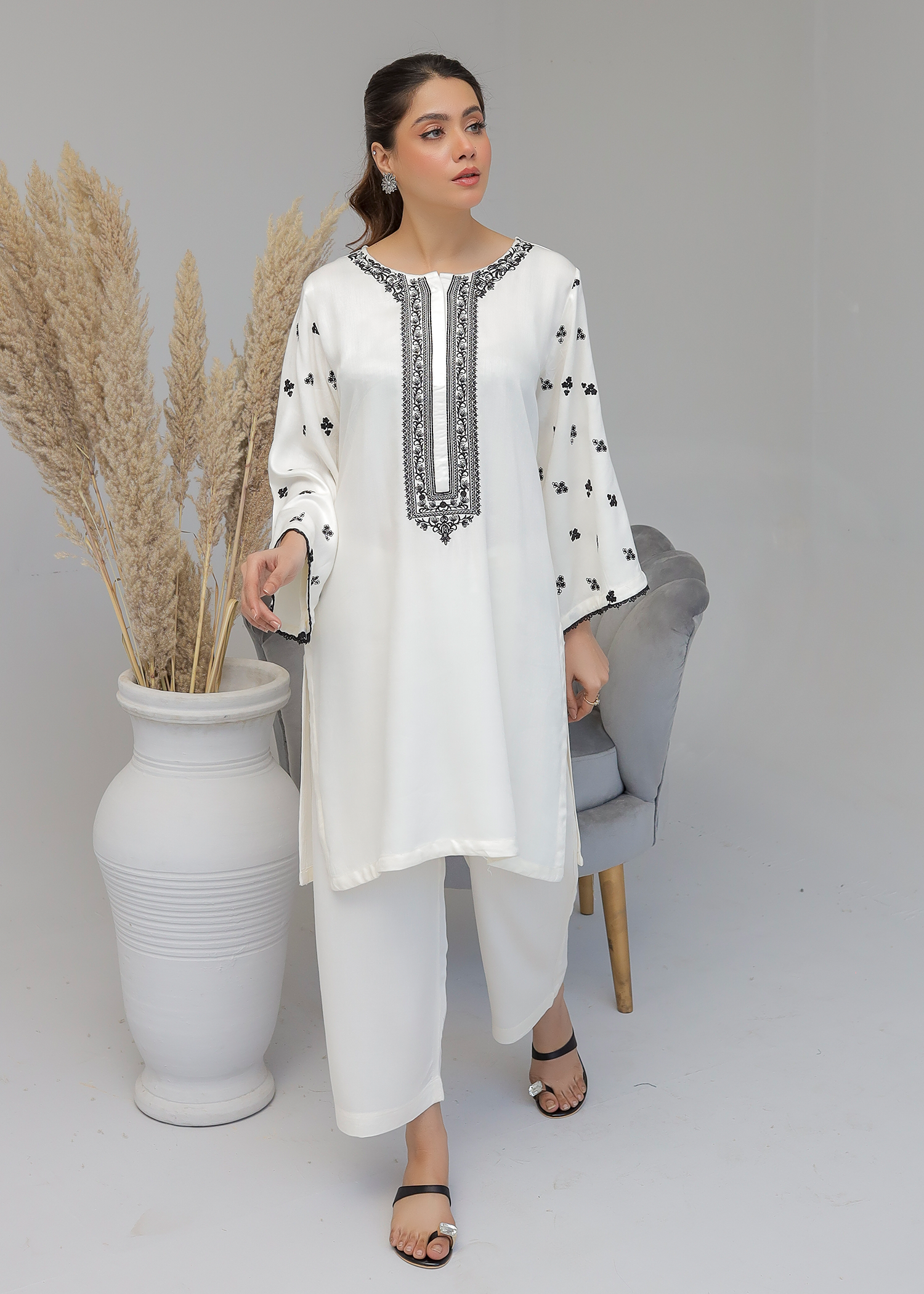Ivory Embroidered Suit