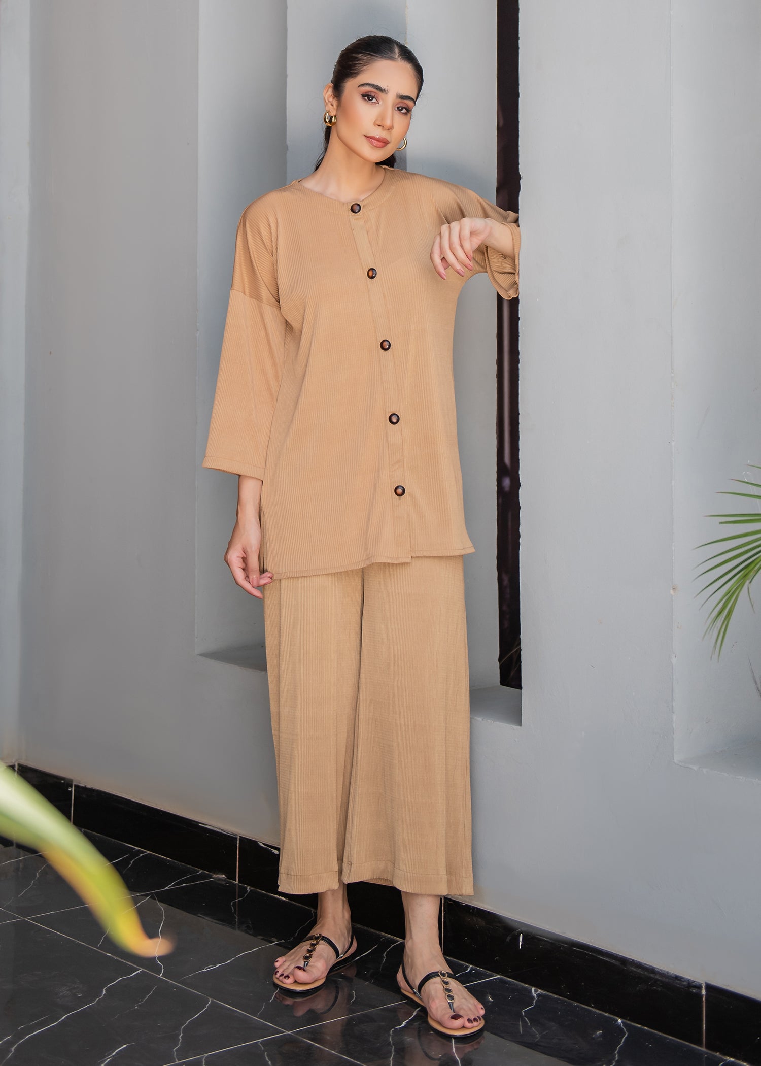 Skin Pleated Suit